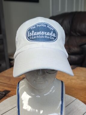 Islamorada Baseball Cap - White with Blue Patch